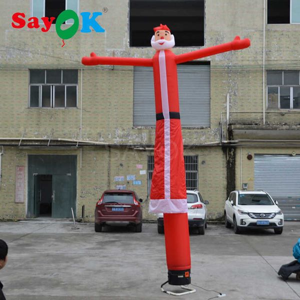 5 metros (16,4 pies) inflable bailarina de aire de Papá Noel decoración navideña bailarina de aire con soplador de una sola pierna