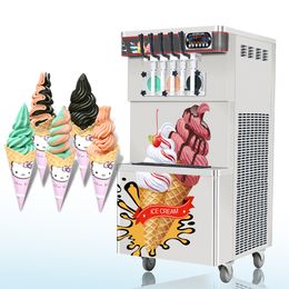 Envío gratuito a la puerta USA ETL CE 5 Saboros Piso de cocina Piso de cocina Soft helado Máquina de helado Cappuccino Yogurt IceCream fabricante