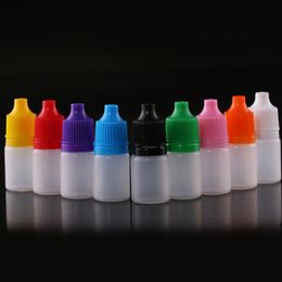 5 ml (1/6 oz) Duidelijke plastic druppelaar flessen met kinderproof caps tips voor e damp cig vloeibare oogdruppels LX3293