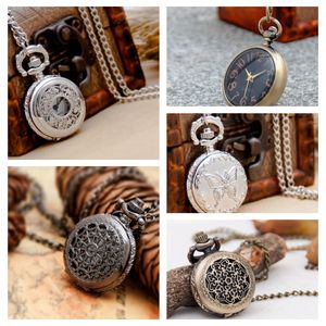 5 Model 27mm wit stalen blad bloem flip zak horloge ketting retro Koreaanse editie trui keten student hangende horloge mode horloge