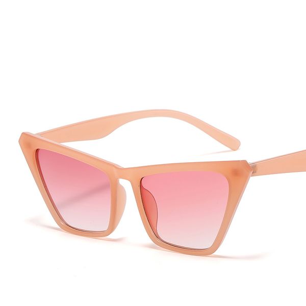 5 $ Net lunettes de soleil étoile rouge chaude couleur bonbon rose chat PC cadre yeux mode INS personnalité lunettes de hanche simples grandes femmes lunettes de soleil rétro