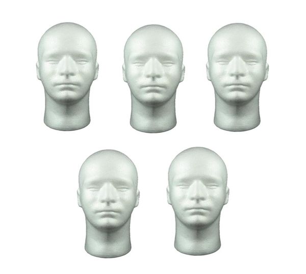 5 pack 20quot mâle mâle en mâle mousse mannequin mannequin têtes perruque affiche de chapeaux 4689952