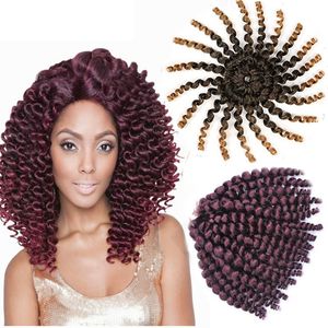 5 Pack 8 pouces Toni Carrie Curl Jumpy Wand Weave Crochet Tresses Afro Extensions de cheveux synthétiques pour les femmes
