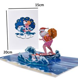 5 cartes pop-up de conceptions mixtes de Noël en vrac pour les cartes de vœux de cadeau de Nouvel An sur le Nouvel An 3D