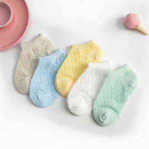5-pack peuter kinderen meisje massief ademend sokken baby schoeisel 210528