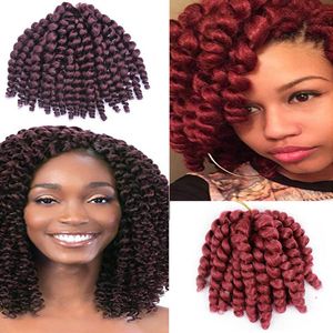 5 paquets 8 pouces jamaïcain Bounce Crochet cheveux baguette Curl synthétique cheveux Crochet tresses 8 pouces 20 brins / Pack Afro Kinky Braiding cheveux