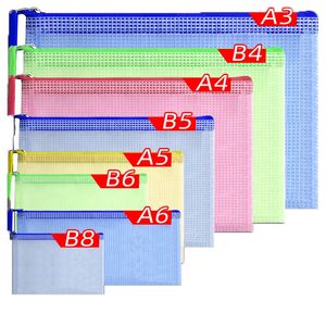 5 Packs A4 B4 B5 Zipper Mesh Document Pouch Waterdichte bestandszakken Multifunctioneel voor het organiseren van kantoorbenodigdheden Cosme 240416