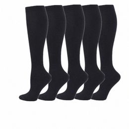 5 par/paquete Compri Socks Men Running Sport Socks Knee High 30mmhg Edema Medical Varicose Venas mujeres Compri Stocking Q3ve#