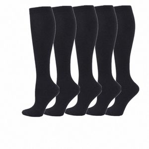 5 paire/pack Compri chaussettes hommes course Sport chaussettes genou haute 30mmHg médical œdème varices femmes Compri bas X2j2 #