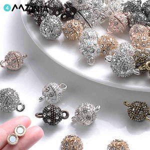 Perles de fermoirs connectés de 5 paires Rounds Clacés Rétalonnage Charmes Pendre DIY Couple magnétique Boucle pour le bracelet de bijoux 14/16 mm