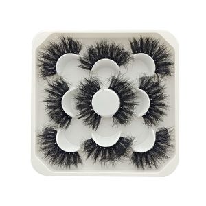 5 pares de pestañas postizas 3D naturales de 25 mm, kit de maquillaje de pestañas postizas Mink Lashes extension maquiagem Eyes 9D-03