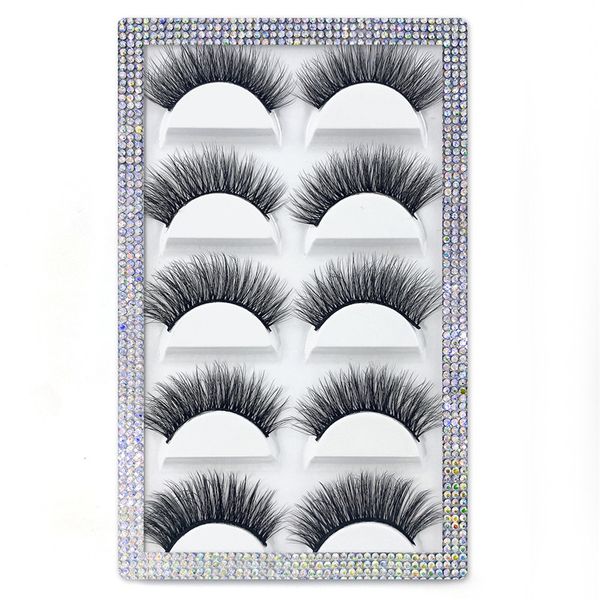 5 Paires 3D Faux Cils De Vison En Gros Naturel Long Épais Moelleux Faux Cils Extension De Cils Fournitures Maquillage