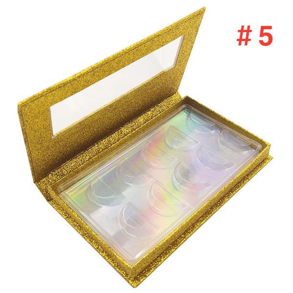 5 paires 3D Mink Eyelash Package Boxes False Eyelashes Packaging Empty Eyelash box Case Lashes Box avec support Outil de maquillage 5 ensembles