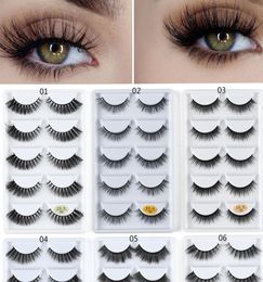 5 paires 3D vison cheveux naturel croix faux cils longs maquillage en désordre faux cils Extension femmes yeux beauté outils DROPSHIP3318660