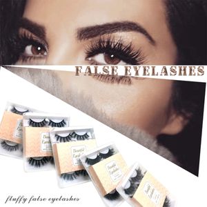 5 paires Cils de vison 3D Set Natural Faux Faux Filks Fluffy D Curl Fals Cils épais Long Wispy Soft Eye Makeup Full Strip Lash Extension Kit 14 styles