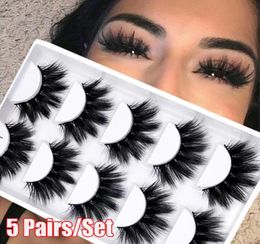 5 paires 4d fausse vison faux cils wispies Crisscross Fluffy Lash Natural Long Eye Makeup Tools Handmade Cruelty8600065