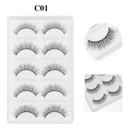 5 paires 6D mink cils naturels faux cils de cils de cils doux faux cils rallonges maquillage en gros