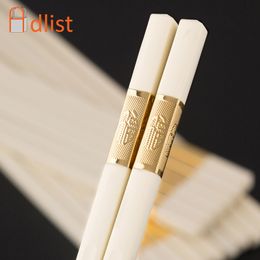 5 paires alliage carré coréen hop bâton de mariage cadeau en or blanc baguettes de résolution de la nourriture japonaise stick hopsticks chinois chinois