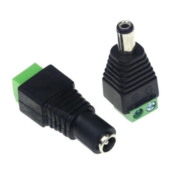 5 paires Adaptateur de prise de prise électrique DC12V 5pcs mâle + 5pcs Femelle 2,1 x 5,5 mm Connecteur pour la bande LED unique CCTV