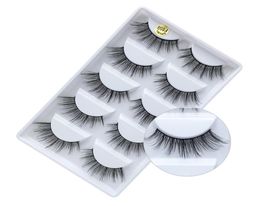 5 paires de cils 3d cils de vison naturel long 1 boîte cils de vison 3d faux cils pleine bande cils Support entier 9650962