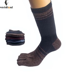 5 paires chaussettes longues à doigt peigné coton compression colorée fitness badminton vélo de tennis courant de basket-ball orteil de sport 231221