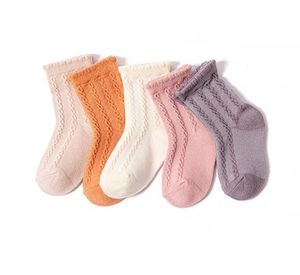 5 paires de chaussettes de printemps et d'été pour enfants, chaussettes de sport en filet de dessin animé, étoiles et lapin, en coton fin, pour garçons et filles de 3 à 8 ans