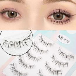 5 paren Koreaanse stijl valse wimper 3d transparante stam manga natuurlijke oogmake -up wimpers levert groothandel 240318