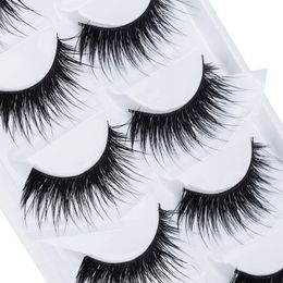 5 paren veel zwart natuurlijke dikke vals wimper zachte lange handgemaakte make -up nep oogwapens extensie