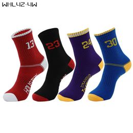 5 paires / lot Super Star chaussettes de basket-ball Elite chaussettes de sport épaisses antidérapantes durables serviette de planche à roulettes bas Stocking211a