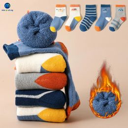 5 paar/lot winter kinderen jongens meisjes katoenen sokken warme baby peuters dik Terry Children Thermal Christmas Socks Miaoyoutong 240407