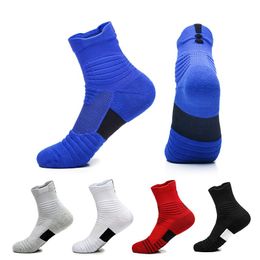 5 pares de calcetines atléticos para hombre, calcetines de compresión deportivos gruesos acolchados para baloncesto, calcetín de tubo medio