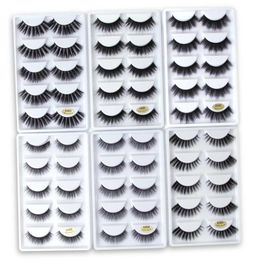 5 paren Mink Eyelashes 3D-valse wimpers Dikke Crordcross Make Wimper Extension Natural Volume Soft Fake Eye Washes G800 G806