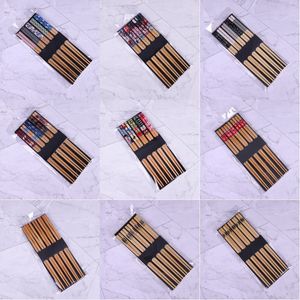 5 paren natuurlijke bamboe chopsticks herbruikbare klassieke Japanse stijl haksticks cadeau set voor sushi Aziatische gerechten