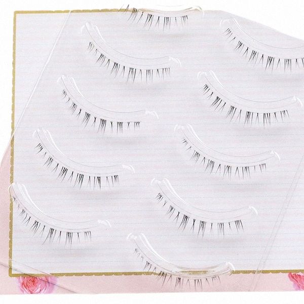 5 paires naturel Simulati japonais inférieur Eyel tige transparente une pièce Eyel beauté quotidienne Extensi faux yeux outil 66Ux #