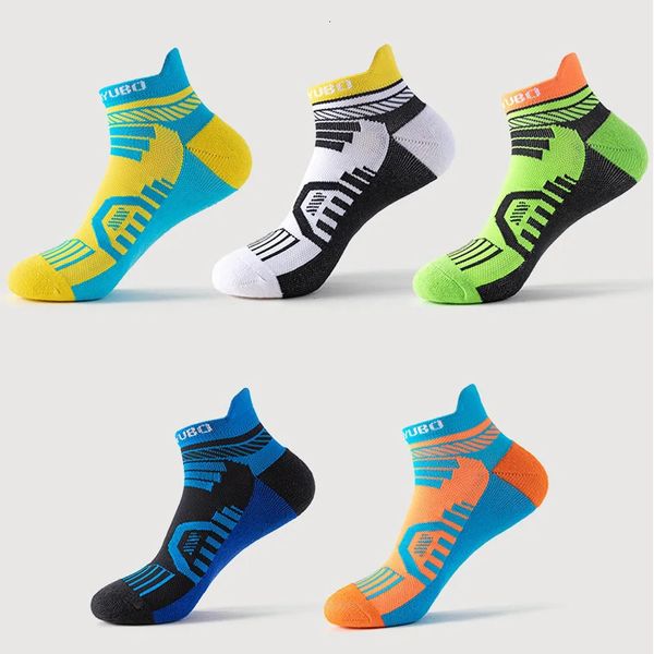 5 paires de chaussettes de sport de course en coton professionnel couleur vive respirant déodorant serviette bas vélo de plein air basket-ball voyage 240117