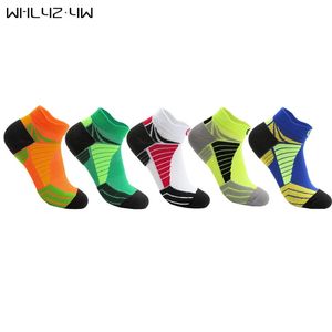 5 paires Running chaussettes sportives basketball football cyclistes Men anti-glissade Humidité respirante mèche épaisse noire athlétique sans couture 231221