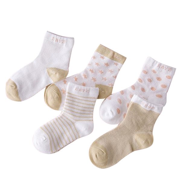 5 Paires Chaussettes Set Bébé Garçon Fille Coton Dessin Animé Bonbons Couleurs Dot, respirant, élégant Chaussettes Infant Toddler Enfants Chaussette Douce LJ200828