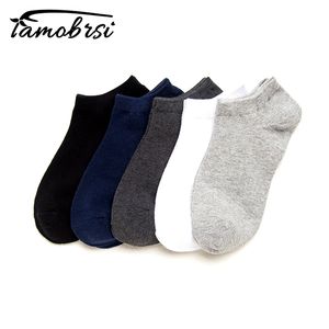 5 Pairs Solid Classic Socks Casual Reizen Business Work White Black Invisible Short Style Lot Pack-giften voor mannen 100 katoenen sok