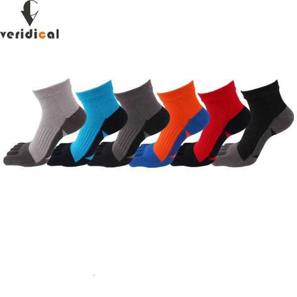 5 paires Sport orteil cheville chaussettes Compression coton peigné couleur vive absorbant la transpiration Fitness vélo course doigt voyage 240117