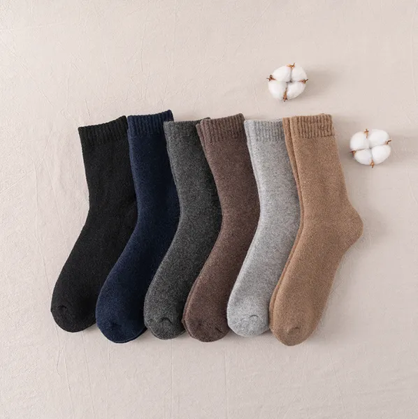 5 paires de chaussettes en laine épaississantes pour l'automne et l'hiver pour hommes