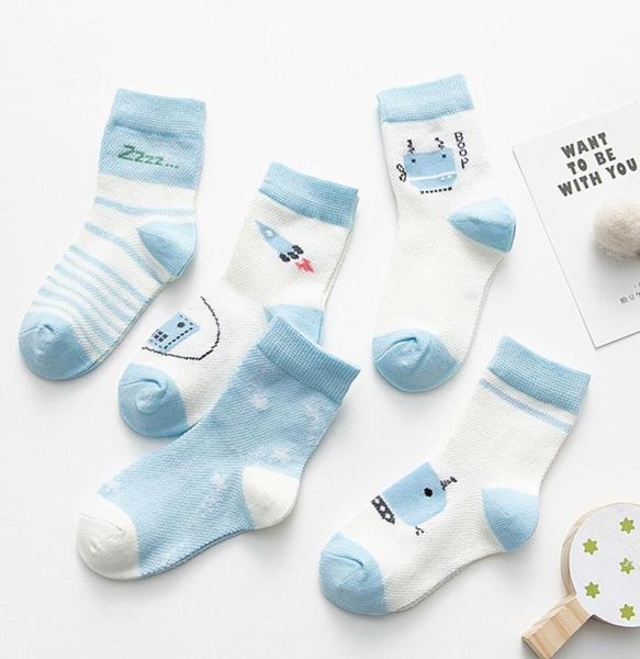 5 paires de chaussettes à fentes pour enfants, en coton doux, respirantes, pour bébés filles, chaussettes de dessin animé, maille fine d'été, pour nourrissons garçons et tout-petits, 8249718