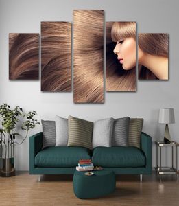 5 panneaux toile peinture coiffure affiches cheveux Slaon toile mur Art Salon de coiffure affiches œuvre barbier affiche peinture 9386979