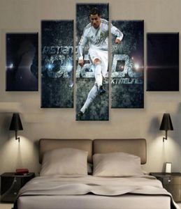5 Panneau Canvas Print Real Madrid039s Cristiano Ronaldo Painting Life Po Wall Art Haute définition Printing Decoration Modern 4776875