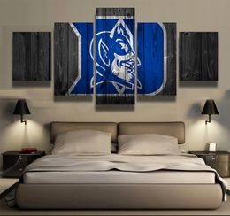 5 panneaux Duke Blue Devils équipe sportive moderne maison décoration murale toile photo Art HD impression peinture sur toile pour salon 2809340