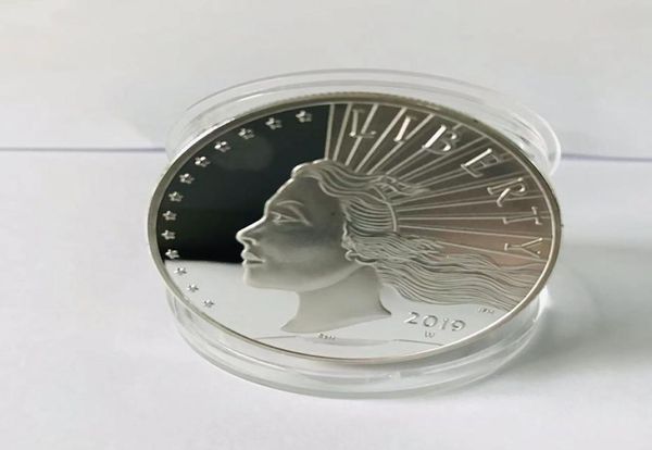 5 PC COINS NON MAGNÉTIQUES ART MÉTAL CRAF INDIAN Lady American Eagle Silver plaqué 40 mm 1 oz Décoration Home Collectible Arts et CR7244694