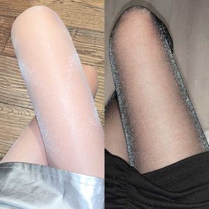 5 PC Sexy Chaussettes Sexy Chatoyantes Femmes Bas Brillant Sexy Collants Haute Élastique Satin Forme Collants Mince Lings Anti Accroc Discothèque Bonneterie Z0407