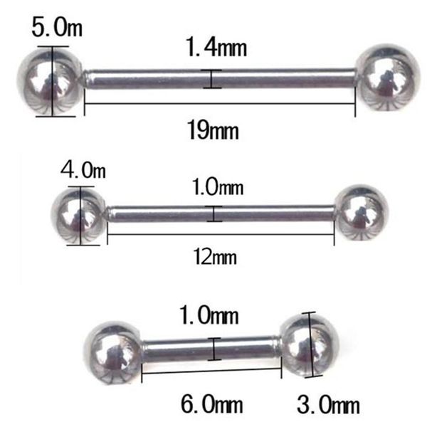 Anneaux de langue 5 Pc boules en acier échafaudage industriel barre droite barre de perçage d'oreille chirurgical sourcil Tragus anneau de mamelon Q sqcgYK