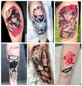 5 PC Tatuajes temporales Anime Tatuajes temporales Arte a prueba de agua Duradero Brazo corporal Disfraces de cosplay Dibujos animados coloridos Etiqueta engomada del tatuaje falso para mujeres Hombre Z0403