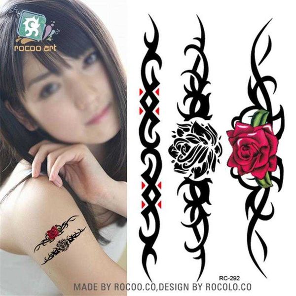 5 PC Tatouages Temporaires Body Art Tatouages Temporaires Imperméables Pour Hommes Et Femmes 3D Belle Conception De Bracelet Petit Bras Autocollant De Tatouage En Gros RC2292 Z0403