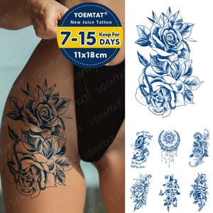 5 PC Tatouages Temporaires Jus D'encre Tatouages Body Art Durable Étanche Tatouage Temporaire Autocollant Rose Fleur Perle Tatoo Bras Faux Papillon Pivoine Tatto Z0403